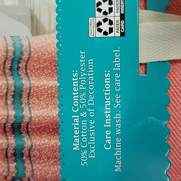 The Pioneer Woman Coral Teal Shower Curtain 72" x 72" Mazie Medallion New - Picture 4 of 6